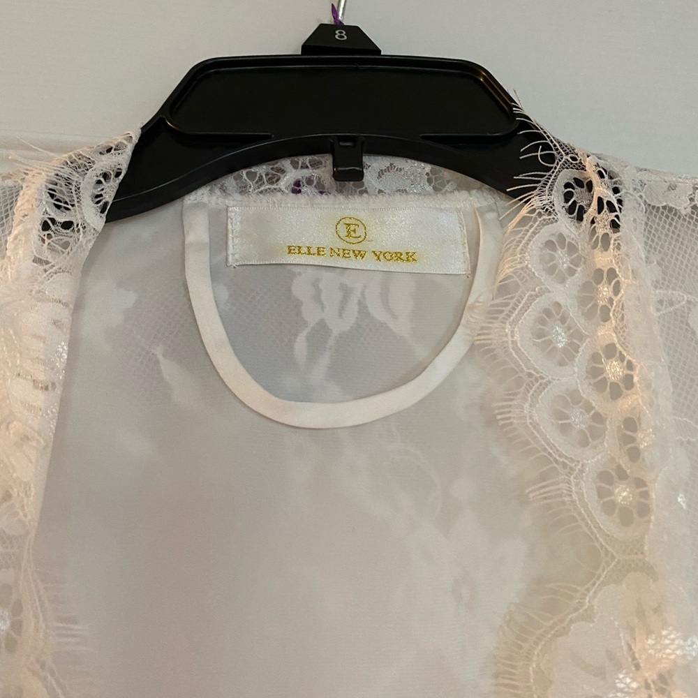 White Lace Bridal Robe - Picture 4 of 6